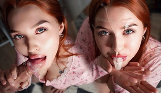 Рыжая красотка обожает сосать мой хуй и получать огромный камшот